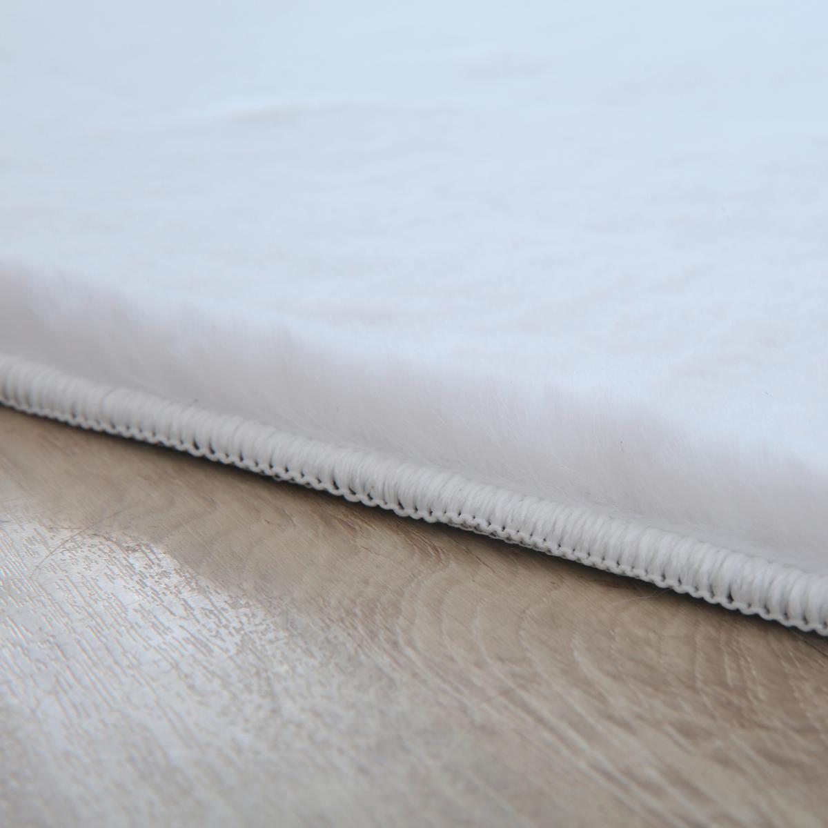 Hochflorteppich, Weiß, F: 20mm Pouffy - Weiß, Basics, Textil (120/170cm)