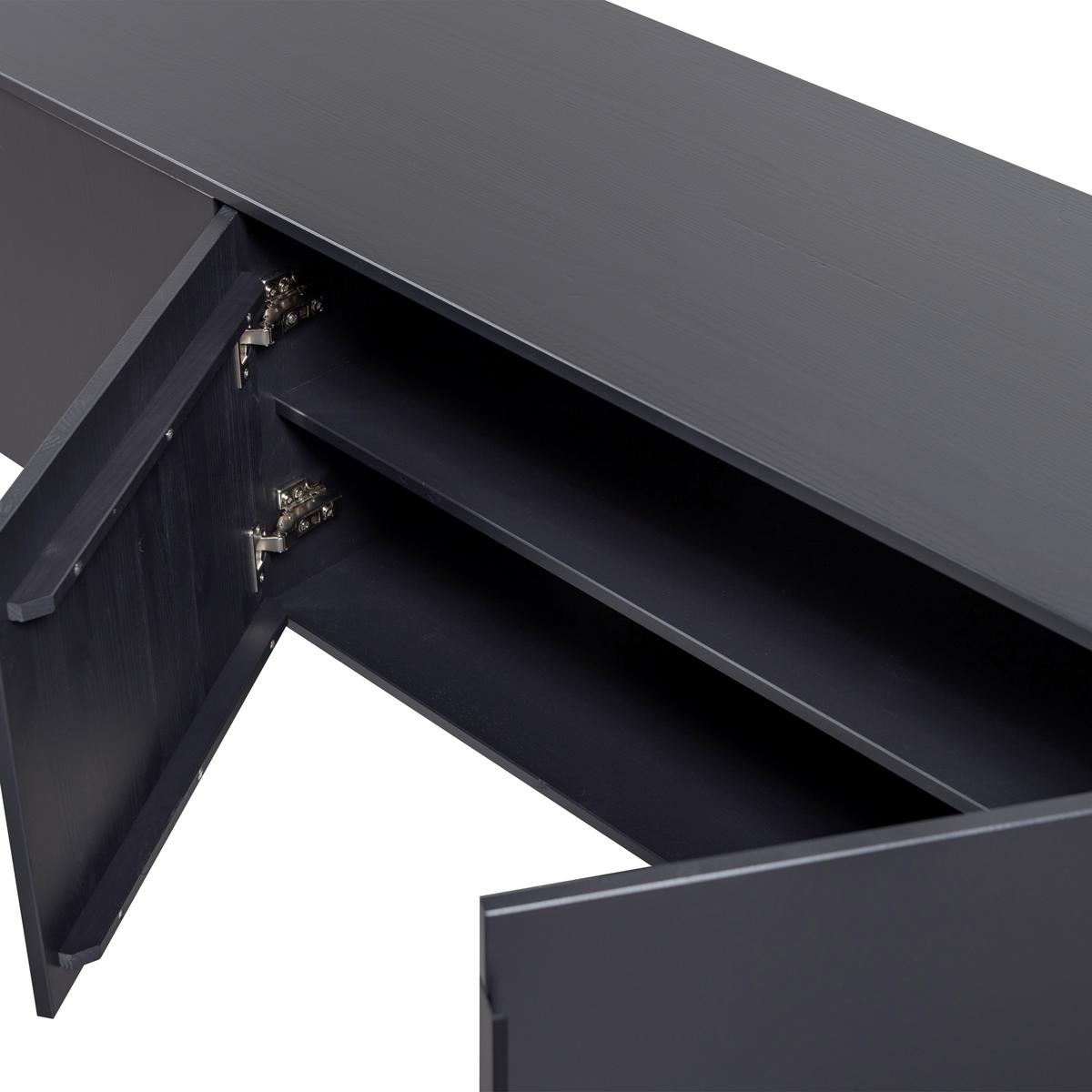 LOWBOARD Gunnar Schwarz B: 200cm - Schwarz, Design, Holz (200/56/44cm) - Livetastic