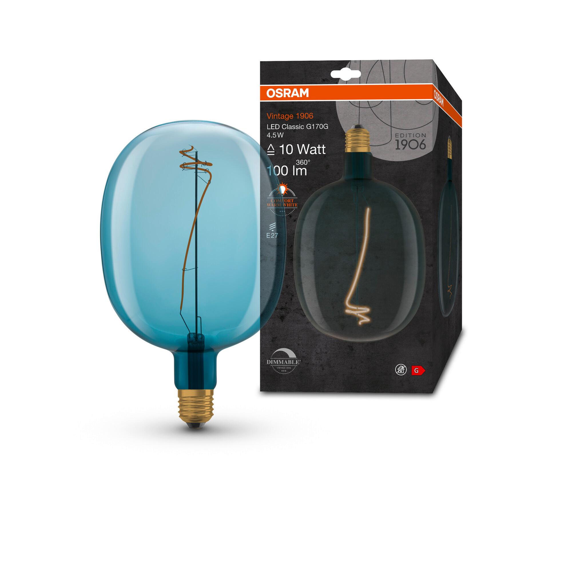 LED-Leuchtmittel Vintage 1906 Led Dim10 4.5w/16 - Blau, Basics, Glas (17/27cm) - Ledvance