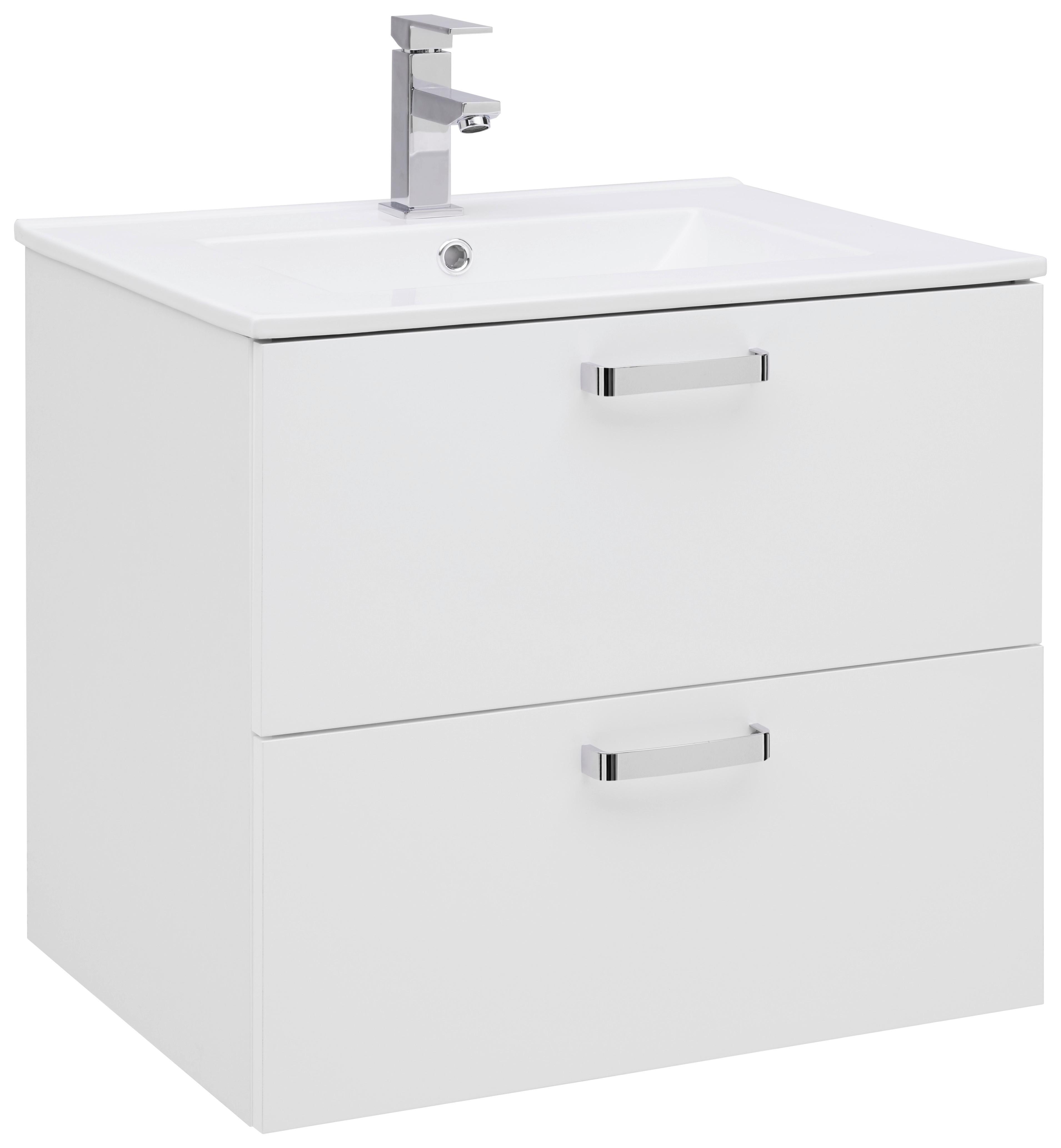 Waschbecken Mit Unterschrank B: 61 Cm Weiß