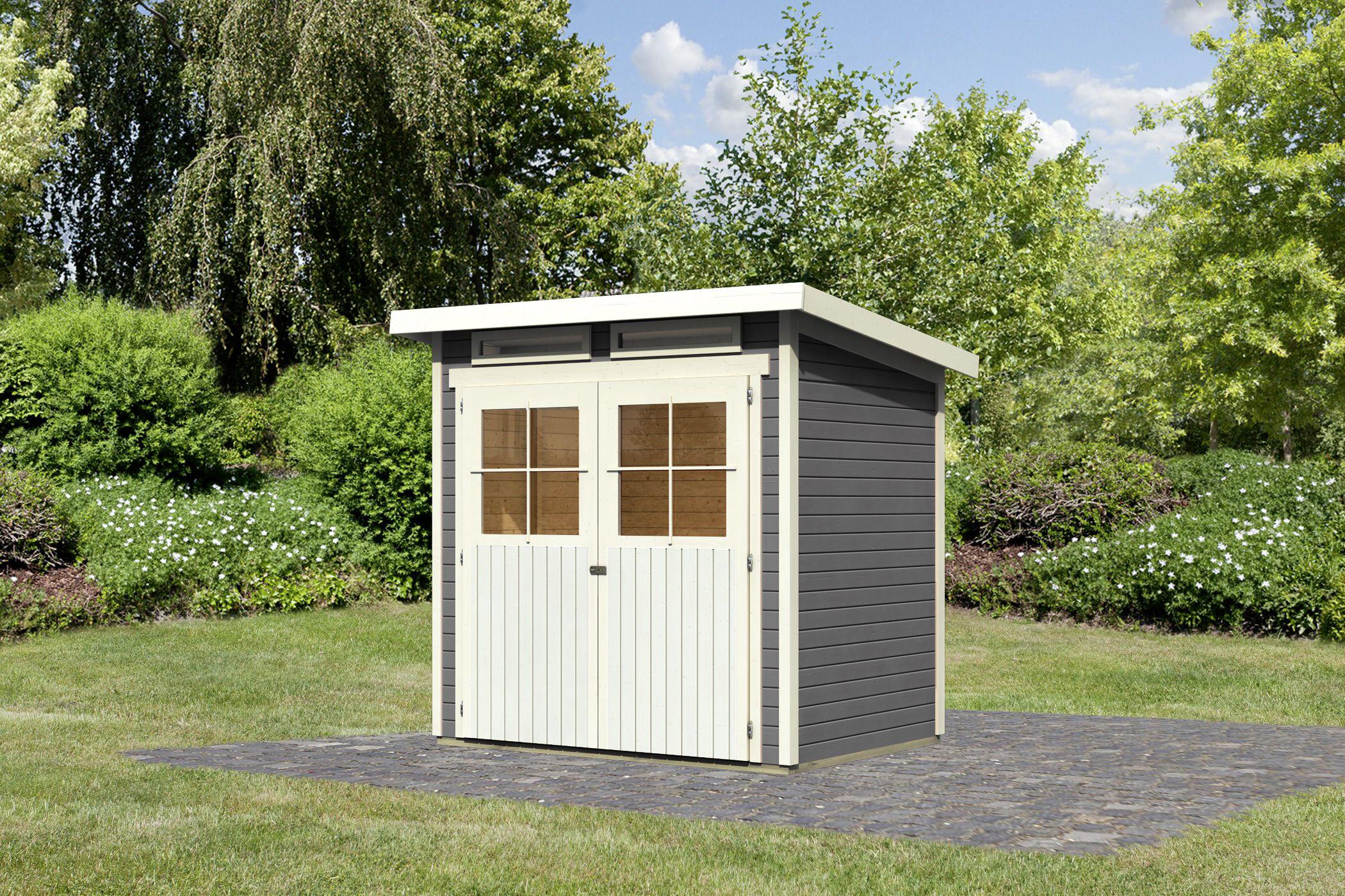 Gartenhaus 203x156x220 cm - Grau, Basics, Holz (203/156/220cm) - Karibu