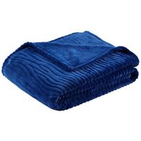 Kuscheldecke Milo Marineblau 180x220 cm - Blau, ROMANTIK / LANDHAUS, Textil (180/220cm) - James Wood