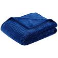 Kuscheldecke Milo Marineblau 180x220 cm - Blau, ROMANTIK / LANDHAUS, Textil (180/220cm) - James Wood