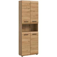 Hochschrank Ice Eiche Artisan Dekor B: 60cm - Schwarz/Eiche Artisan, Basics, Holzwerkstoff (60/185/30cm) - MID.YOU