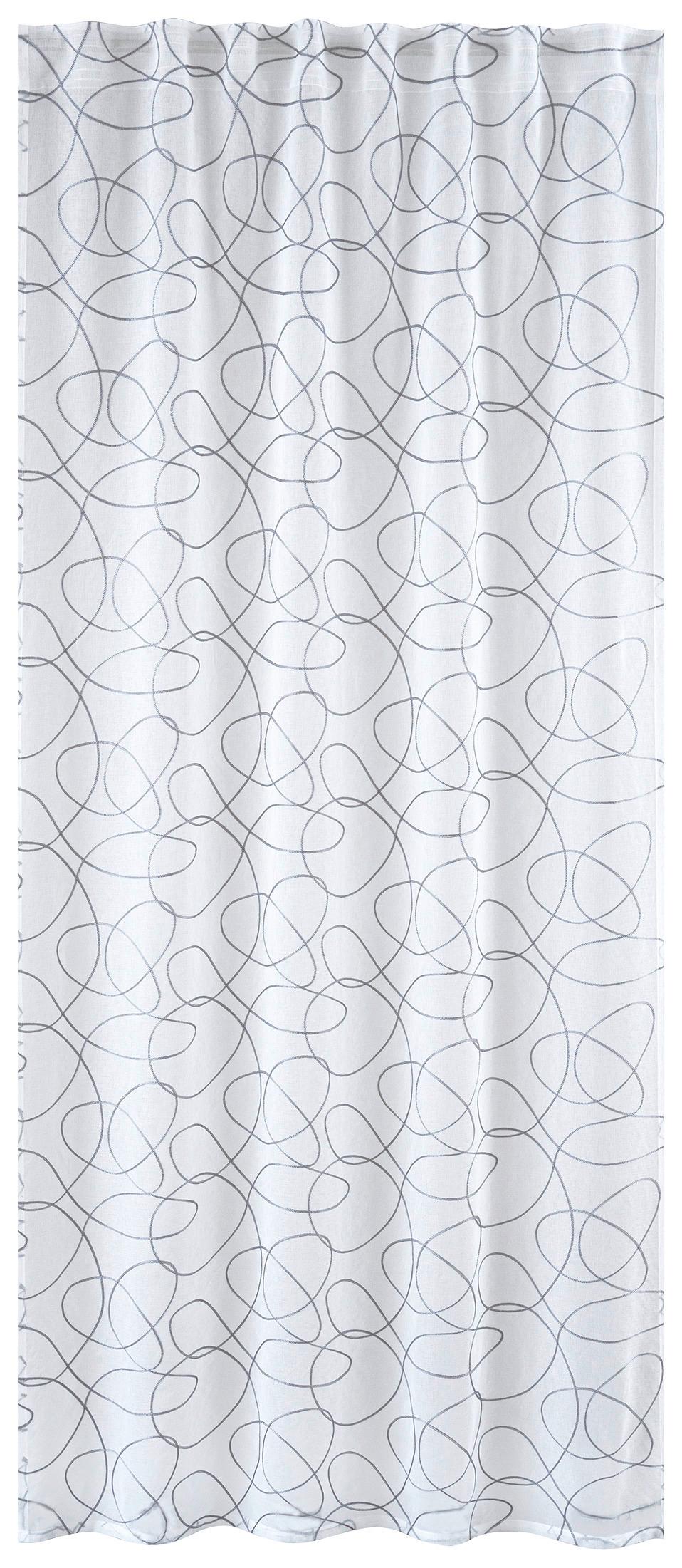 Fertigvorhang Adriane - Anthrazit/Weiß, MODERN, Textil (135/245cm) - Luca Bessoni