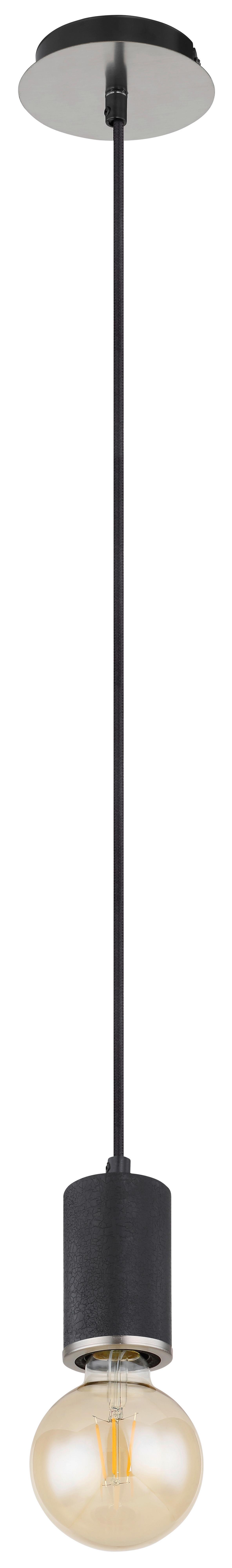 Hängeleuchte H: 160 cm 1-Flammig, Holz/ Metall - Schwarz, Basics, Holz/Metall (12/160cm) - Globo