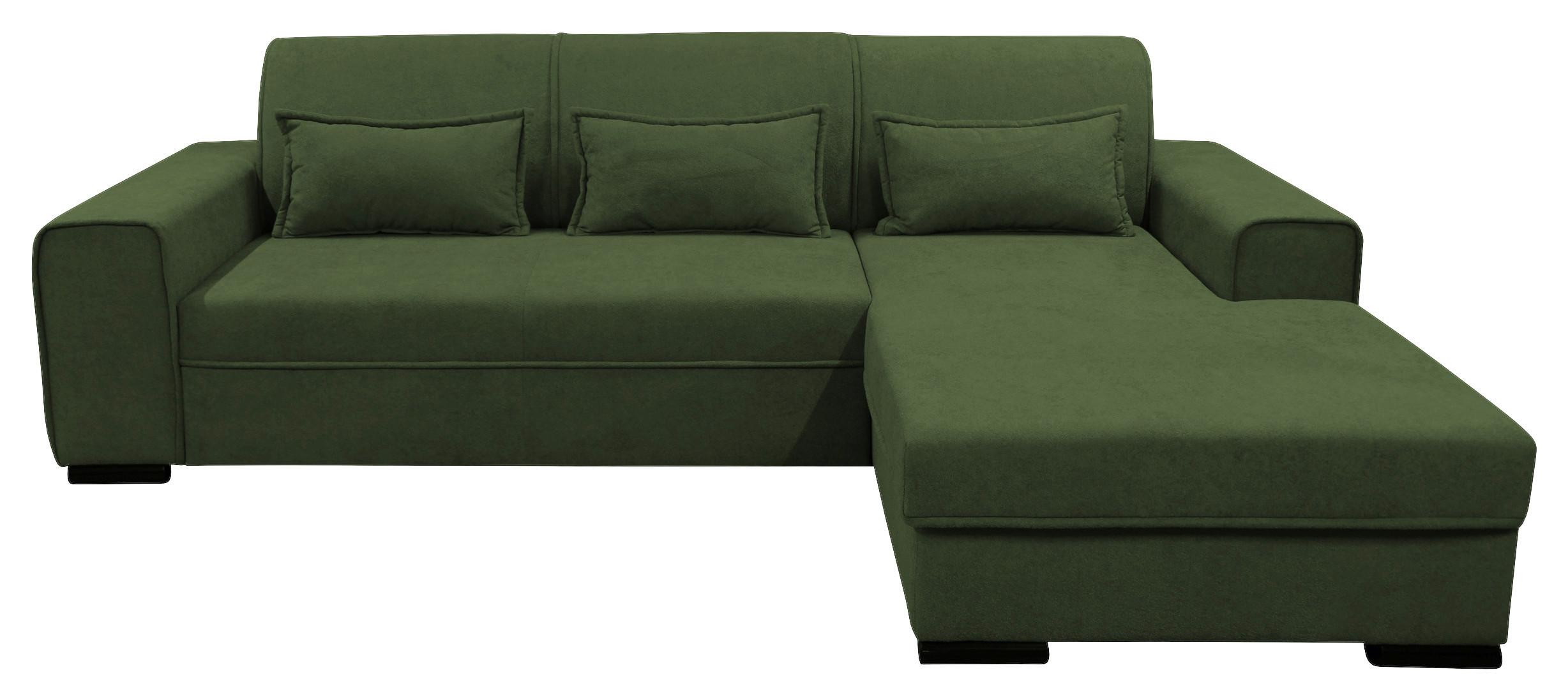 Ecksofa Classic Grün 270x175 cm - Schwarz/Grün, Design, Textil (270/175cm) - MID.YOU