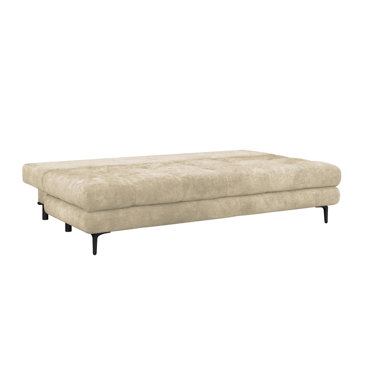 Schlafsofa Perla Beige B: 203 cm - Beige/Schwarz, KONVENTIONELL, Textil (203/94/96cm)