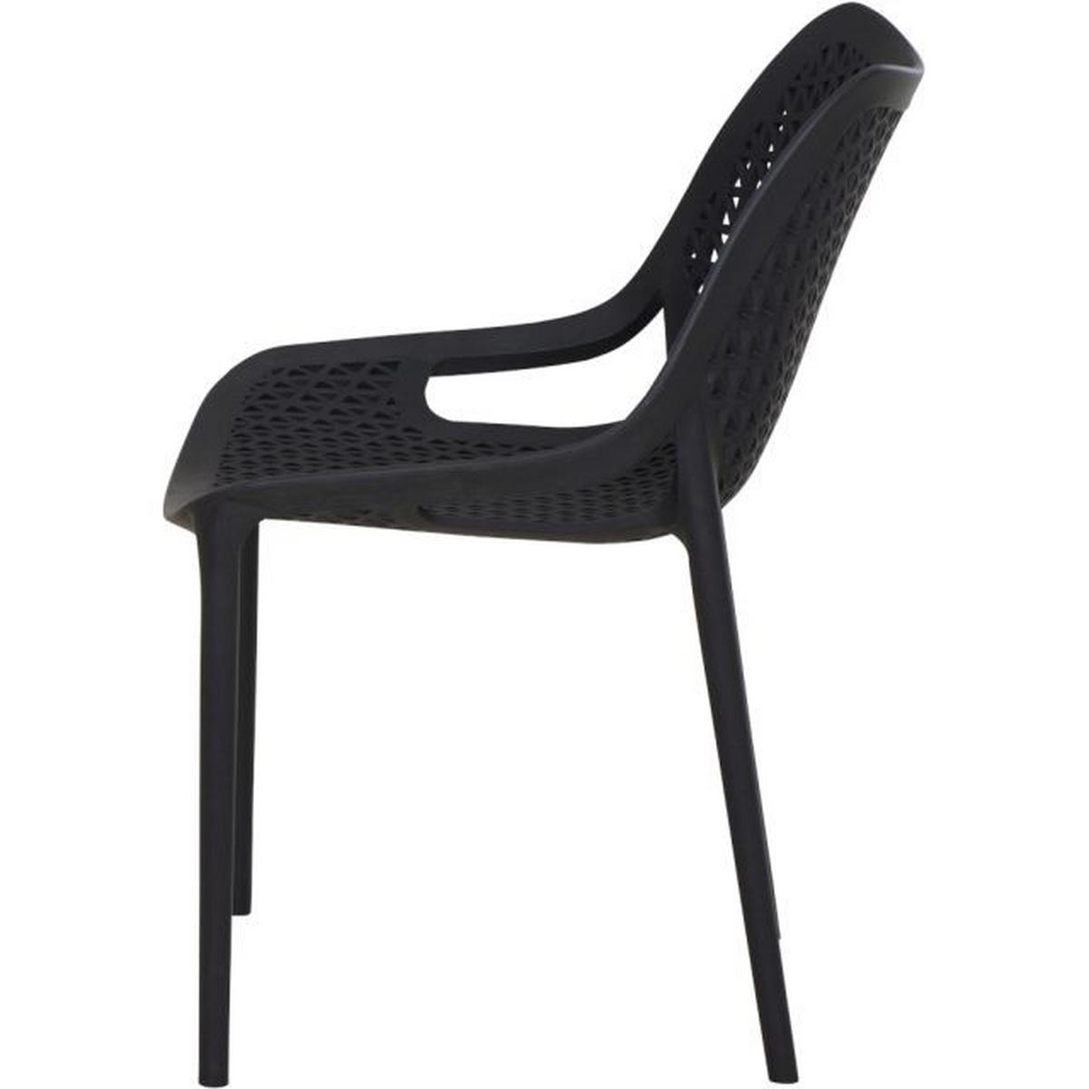 Gartenstuhl-set 4er Pkg. Anthrazit - Anthrazit, Basics, Kunststoff (60/81/50cm) - Siena Garden