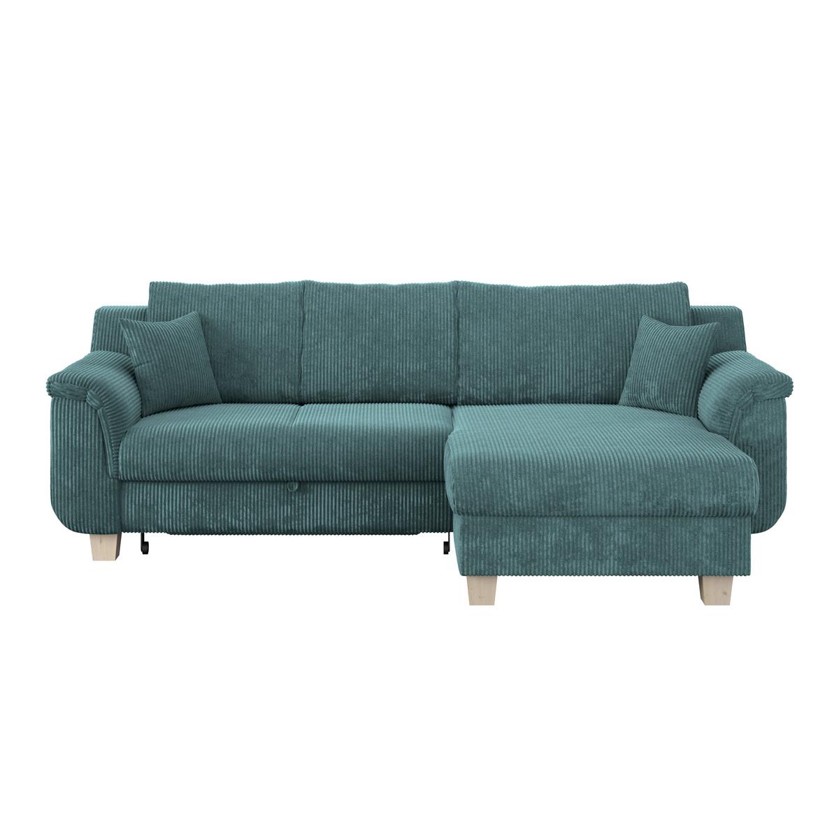 Ecksofa Alex - Naturfarben/Hellblau, MODERN, Textil (246/88cm)