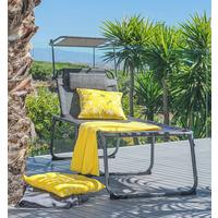 OPALOVACÍ LEHÁTKO BONO 3 - antracitová, Moderní, kov/plast (200/70/46,5cm) - Mömax