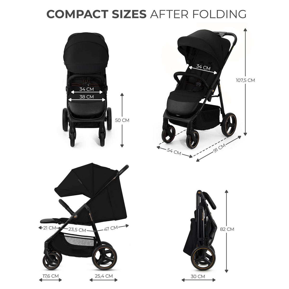 Buggy Trig 3 Schwarz, B/H/T: 54x107,5x91cm - Schwarz, Basics (54/107.5/91cm) - Kinderkraft