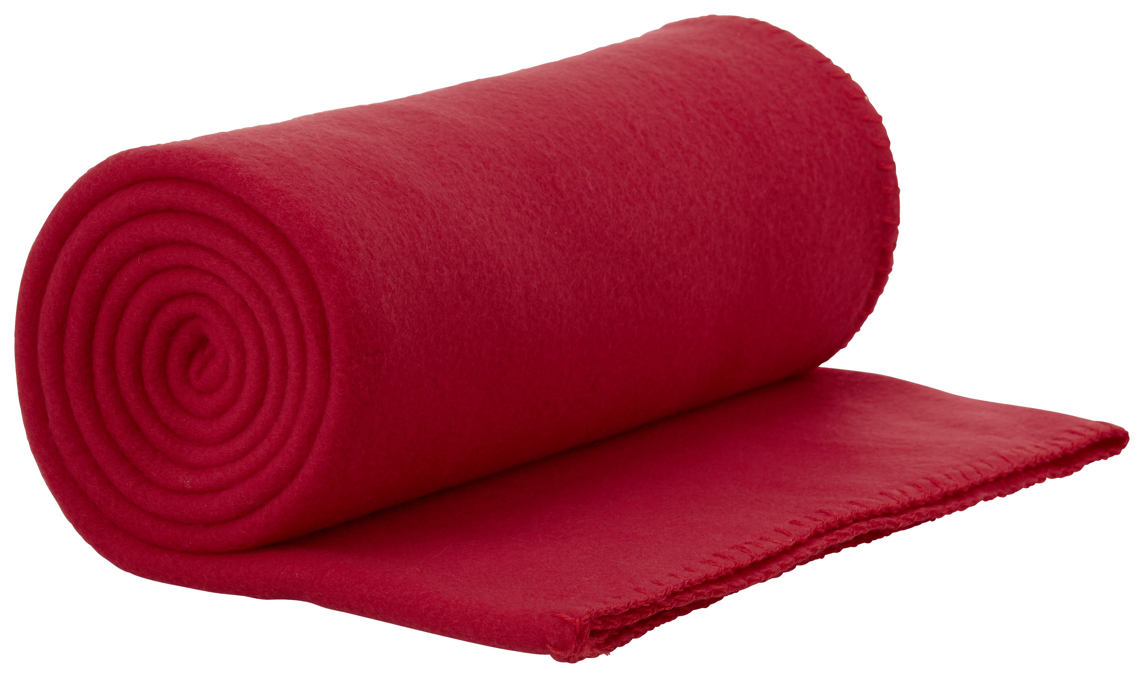 FLEECOVÁ DEKA Bea, 130/160 cm - červená, textil (130/160cm) - Modern Living