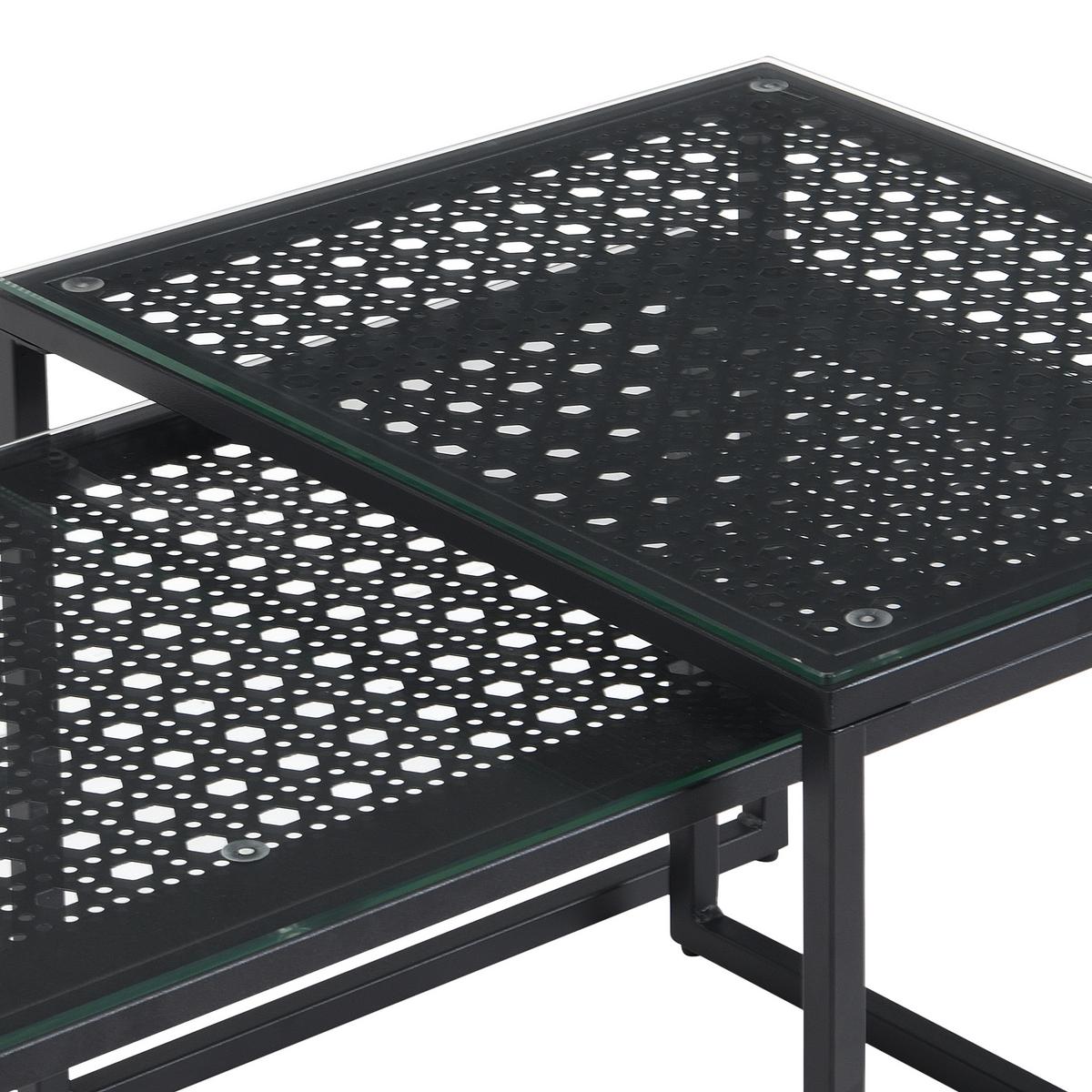 SATZTISCH Schwarz L: 100cm - Schwarz, Design, Glas/Metall (100/40/35cm) - MID.YOU