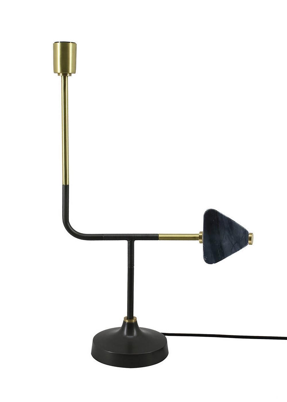Tischlampe Casey Schwarz/goldfarben - Goldfarben/Schwarz, Trend, Metall (36/15/29cm) - Kayoom