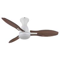 Deckenventilator Gale Opal Weiß Braun D: 107 cm - Hellbraun/Dunkelbraun, KONVENTIONELL, Holzwerkstoff/Kunststoff (107/32,5cm) - Globo