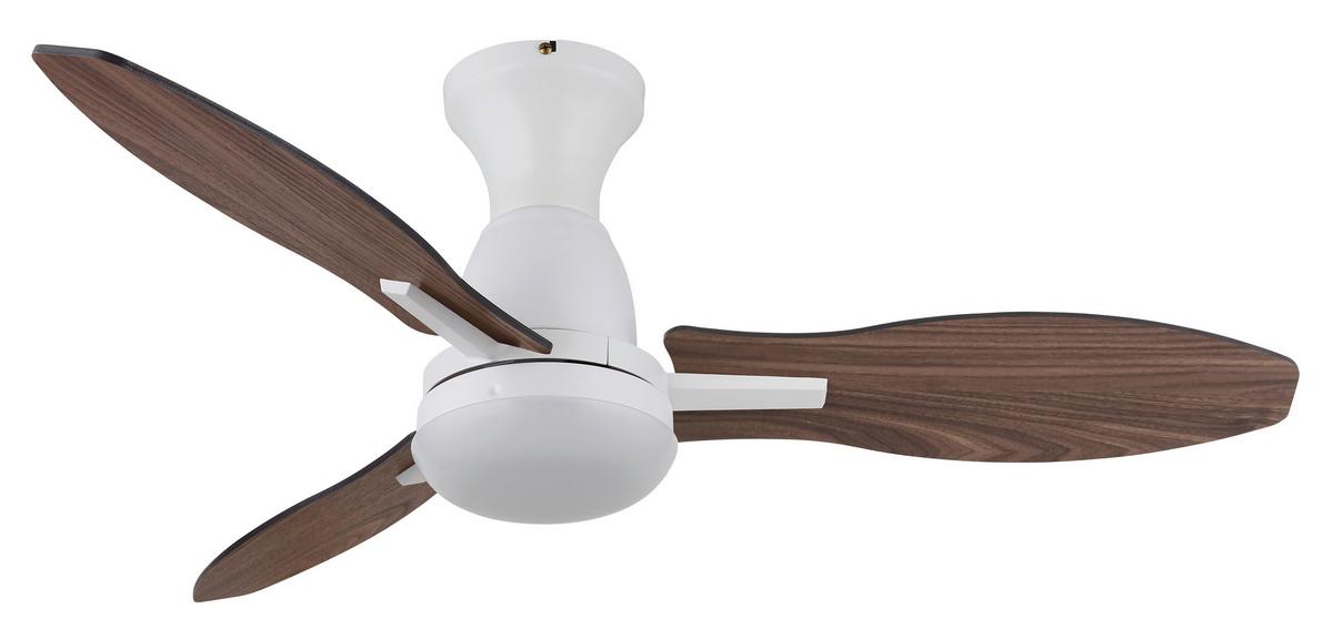 Deckenventilator Gale Opal Weiß Braun D: 107 cm - Hellbraun/Dunkelbraun, KONVENTIONELL, Holzwerkstoff/Kunststoff (107/32,5cm) - Globo