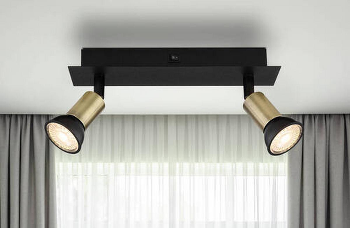 Strahler 57998-2b - Goldfarben/Schwarz, Design, Metall (25/6/9cm) - Globo