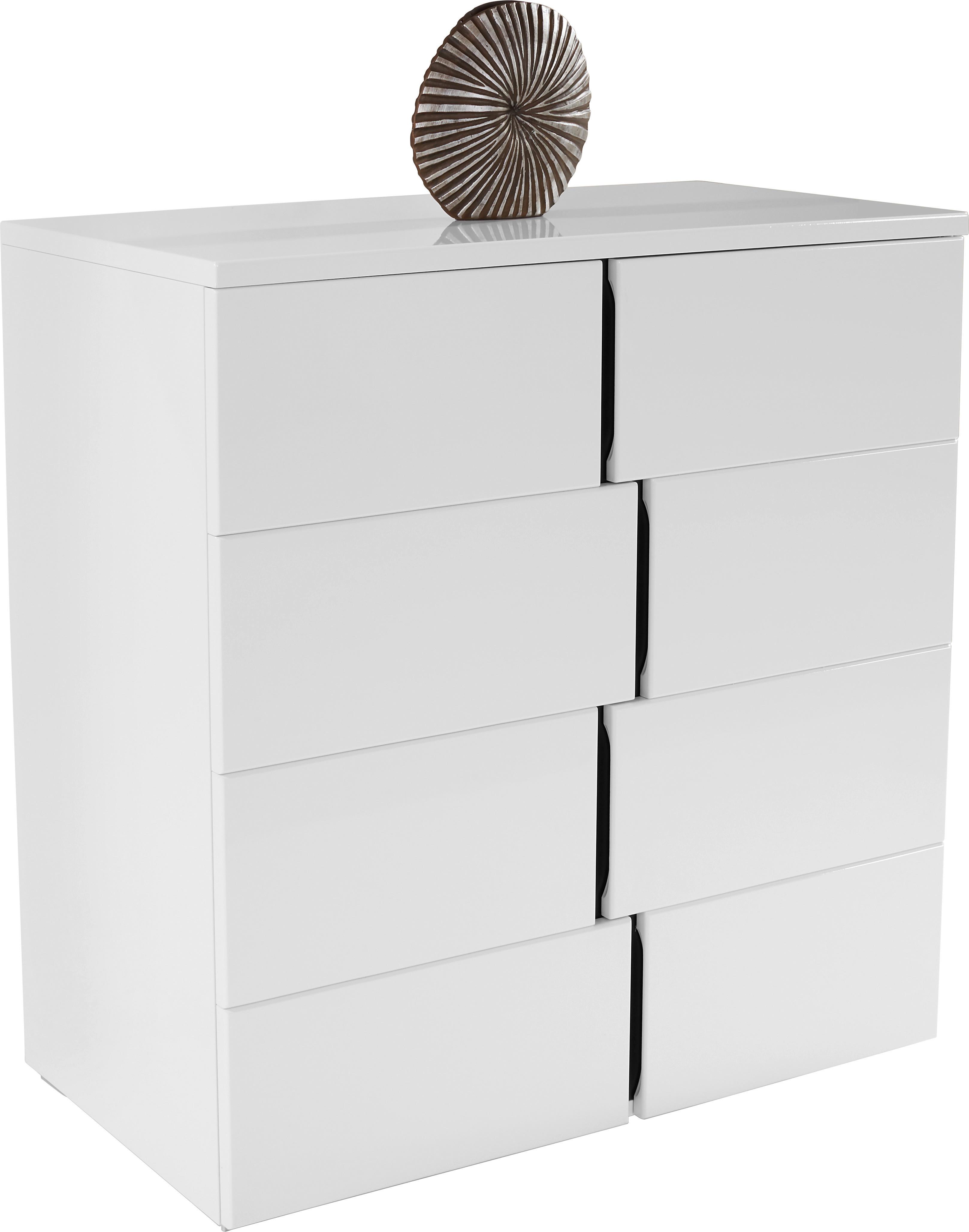 KOMODA SPLIT - čierna/biela, Modern, kompozitné drevo (100/90/42cm)