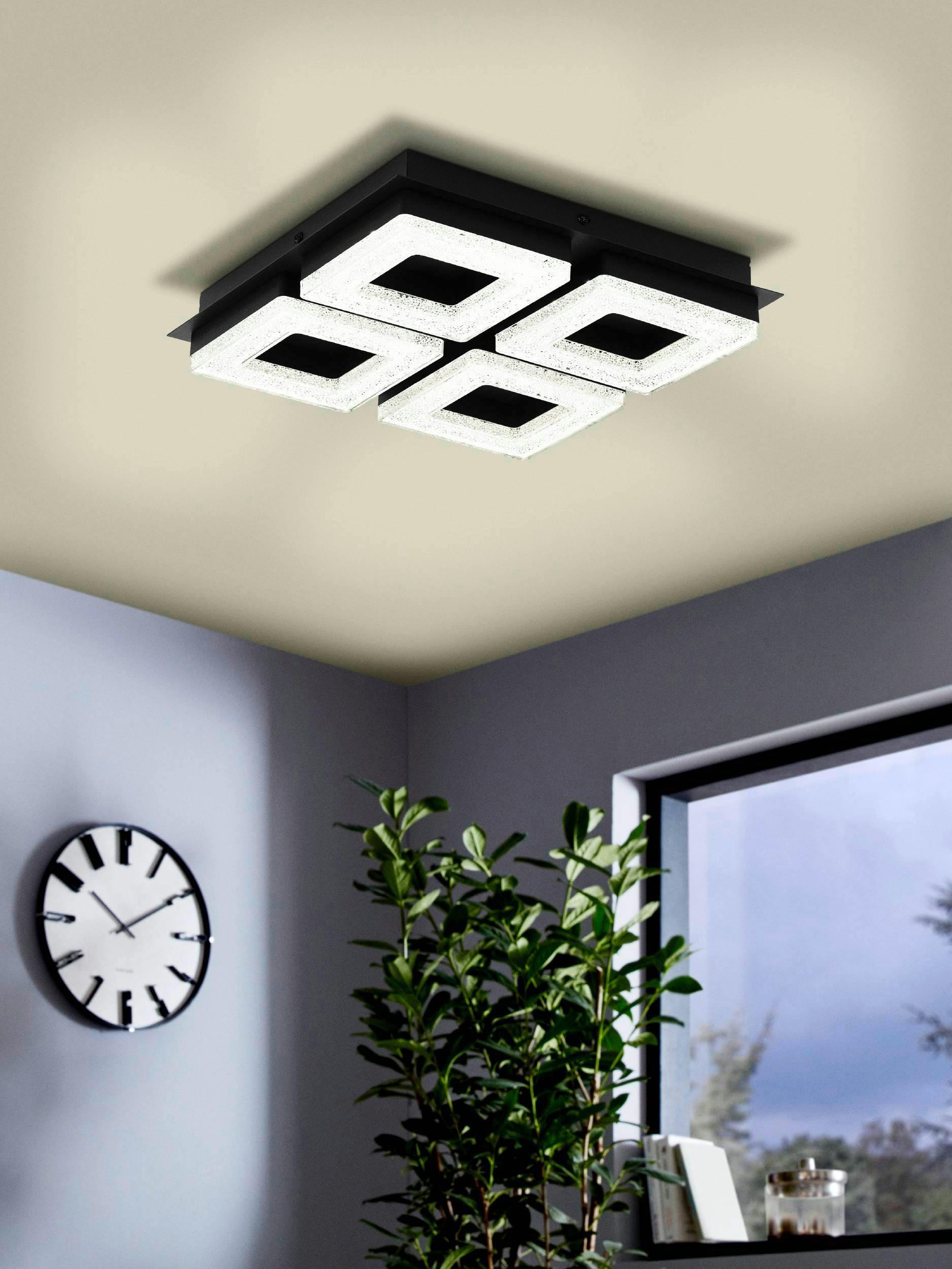 LED-Deckenleuchte 99326 Fradelo 1 - Schwarz, Trend, Kunststoff/Metall (28/28/6cm) - Eglo