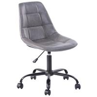 Bürostuhl Rudolf Lederlook Grau - Schwarz/Grau, MODERN, Kunststoff/Textil (52/81-89/53,5cm)
