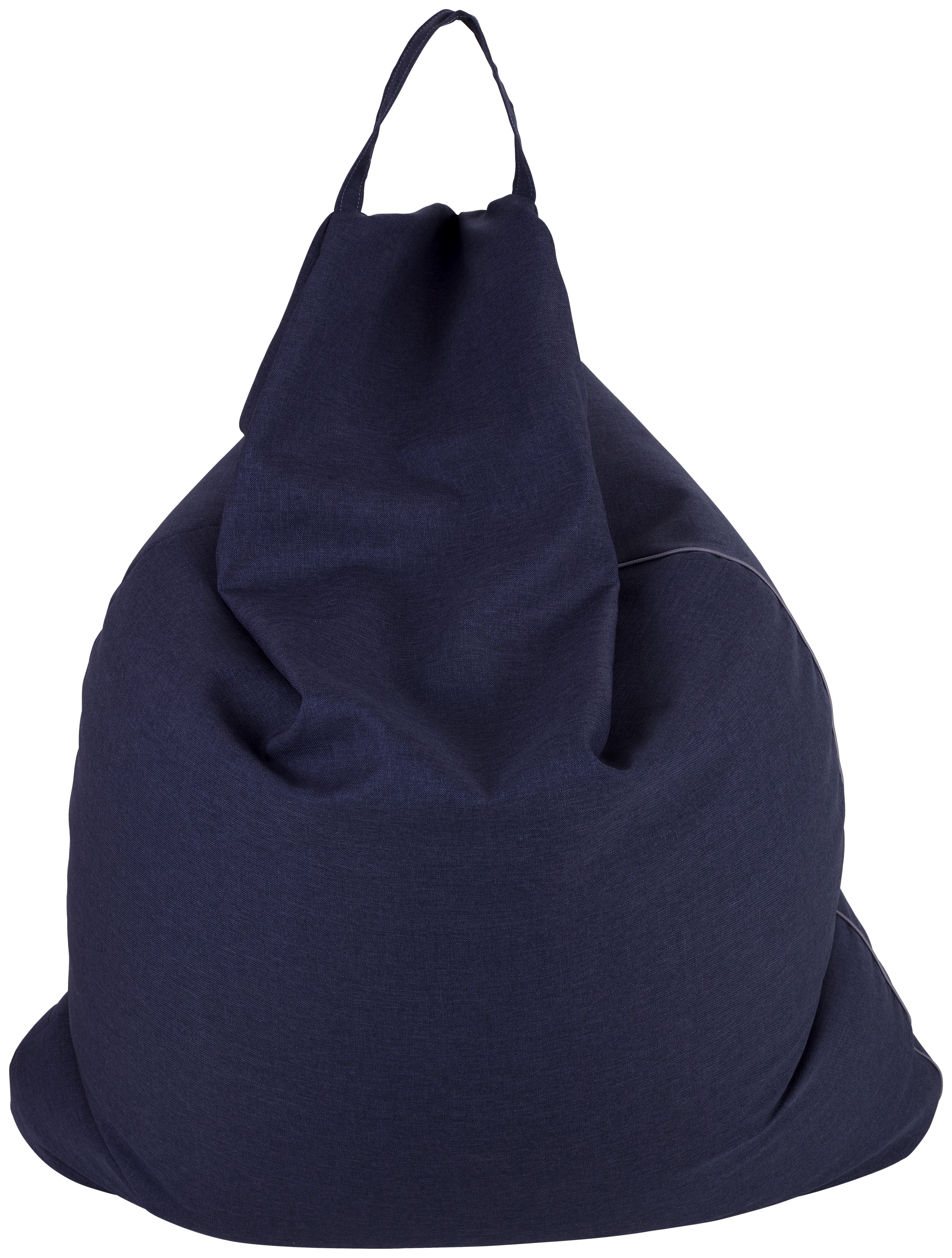 Sitzsack Triangel XL - Dunkelblau/Grau, Basics, Textil (100/120/140cm) - Ombra