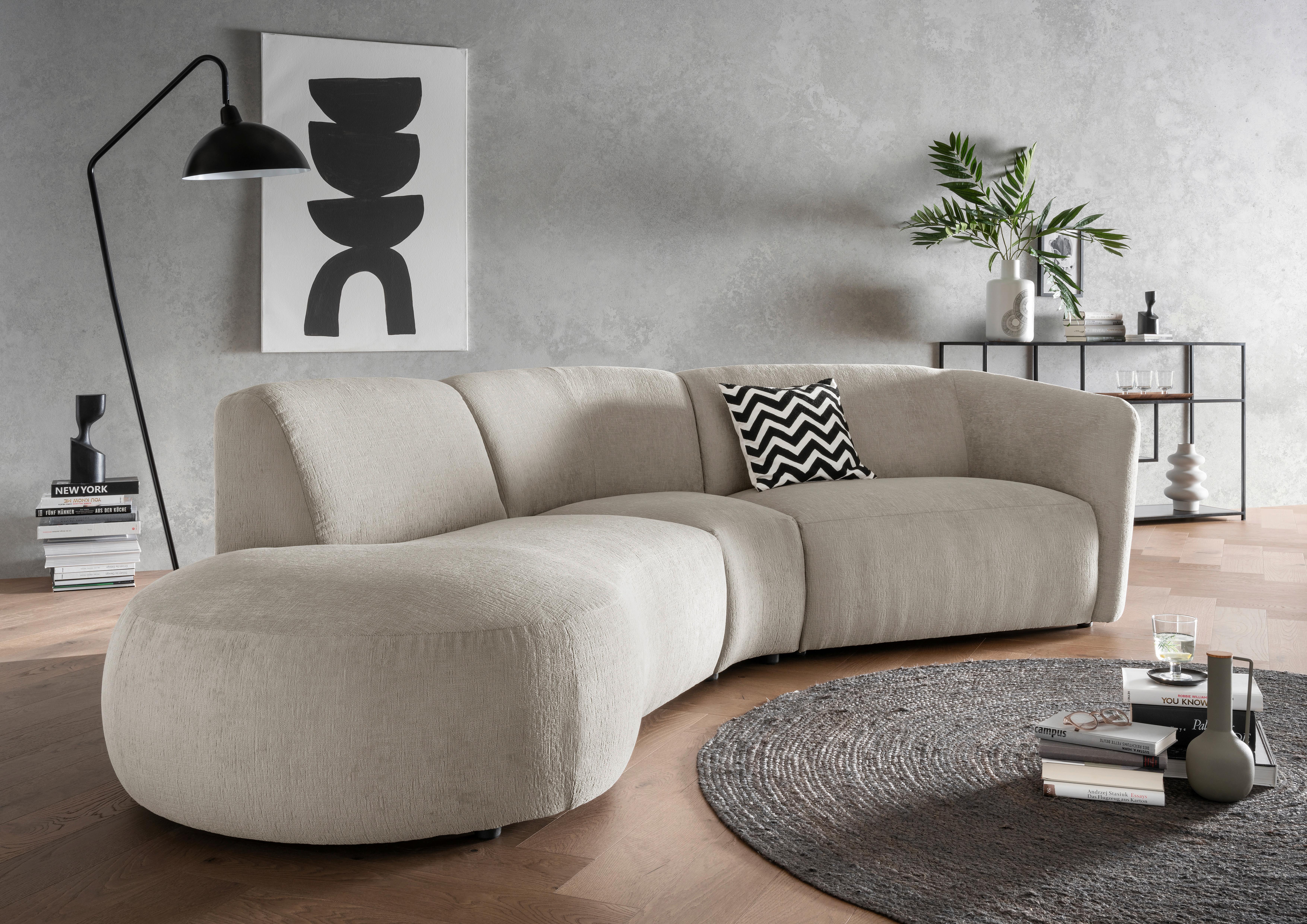 Ecksofa Jesi, Taupe S: 182x276 Cm - Taupe/Schwarz, MODERN, Textil (182/276cm) - Livetastic