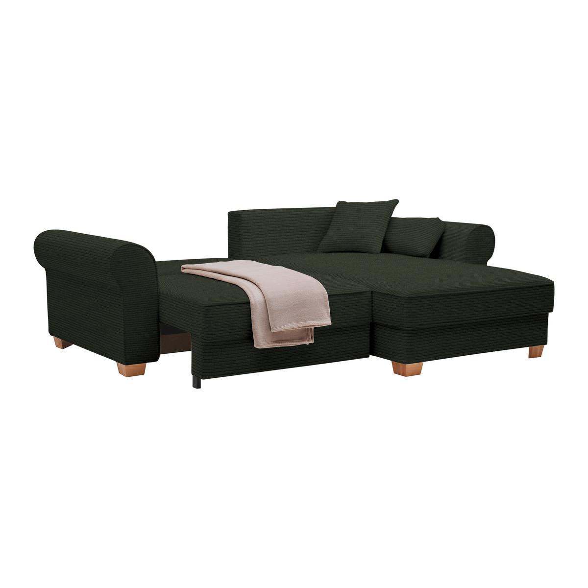 Sedací souprava ANGELO, oboustr.,tmavě zelený manšestr - tmavě zelená, Moderní, dřevo/kompozitní dřevo (255/92/185cm) - Mömax