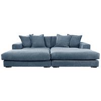 Ecksofa Funny Links Hellblau mit Hocker B: 285 cm - Schwarz/Hellblau, Basics, Textil (195/285cm) - Livetastic