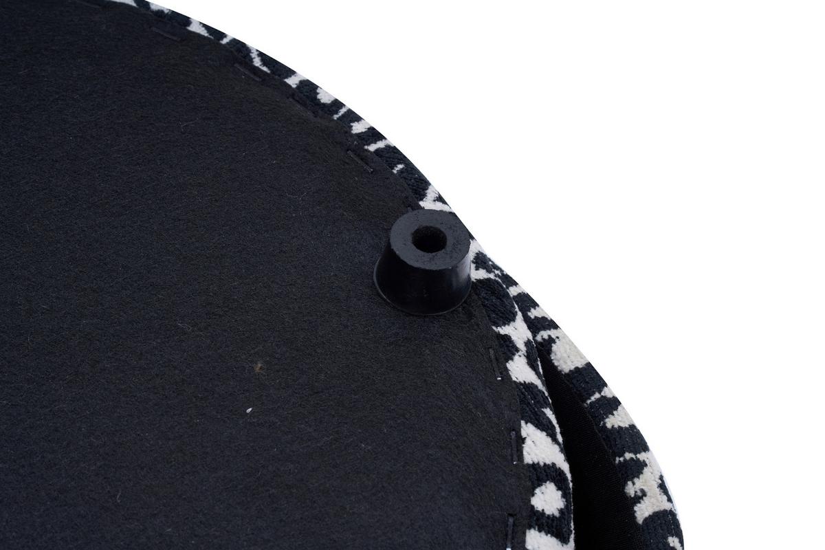 Designový taburet BACA, černo-bílá žin., max. 140 kg - bílá/černá, Lifestyle, kov/dřevo (35/35/42,5cm) - Mömax