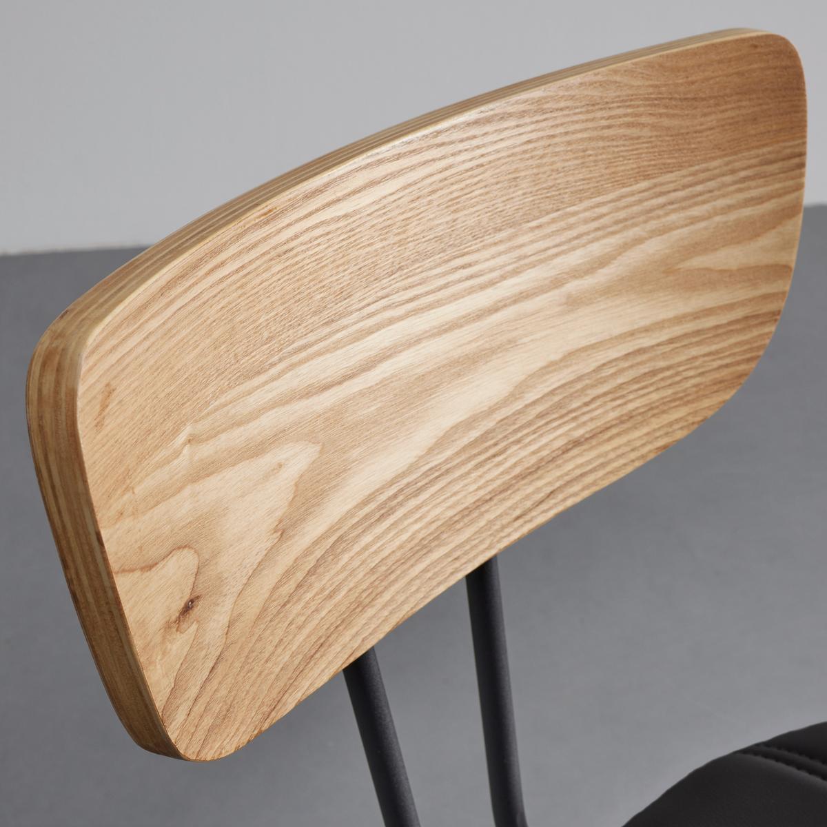 Židle CERA černá - černá/světle hnědá, Moderní, kov/dřevo (42/78/54cm) - Bessagi Home