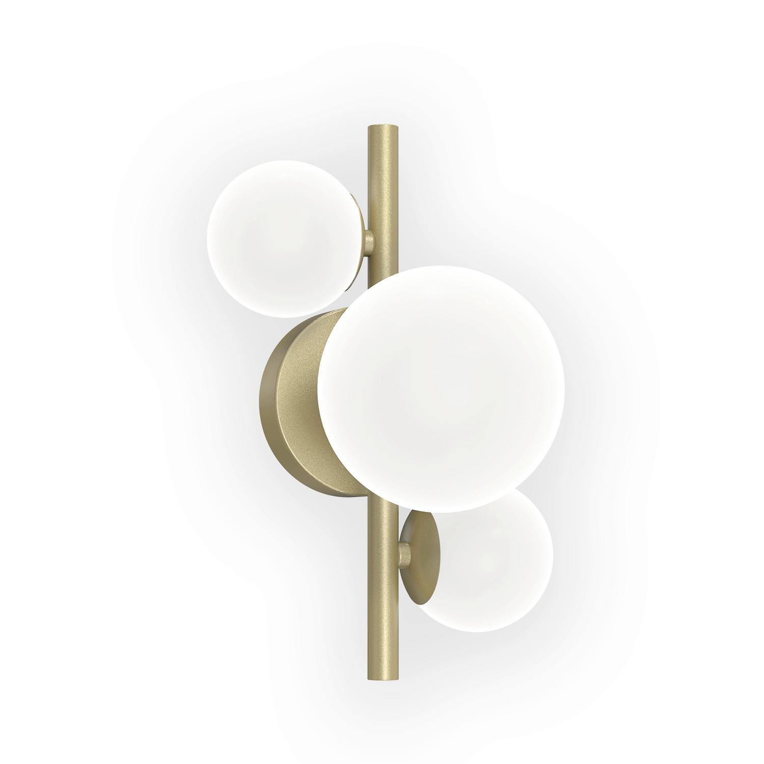 Wandleuchte Paloma Goldfarben L: 23 cm 3w - Goldfarben, Design, Glas/Metall (23/33/18cm)