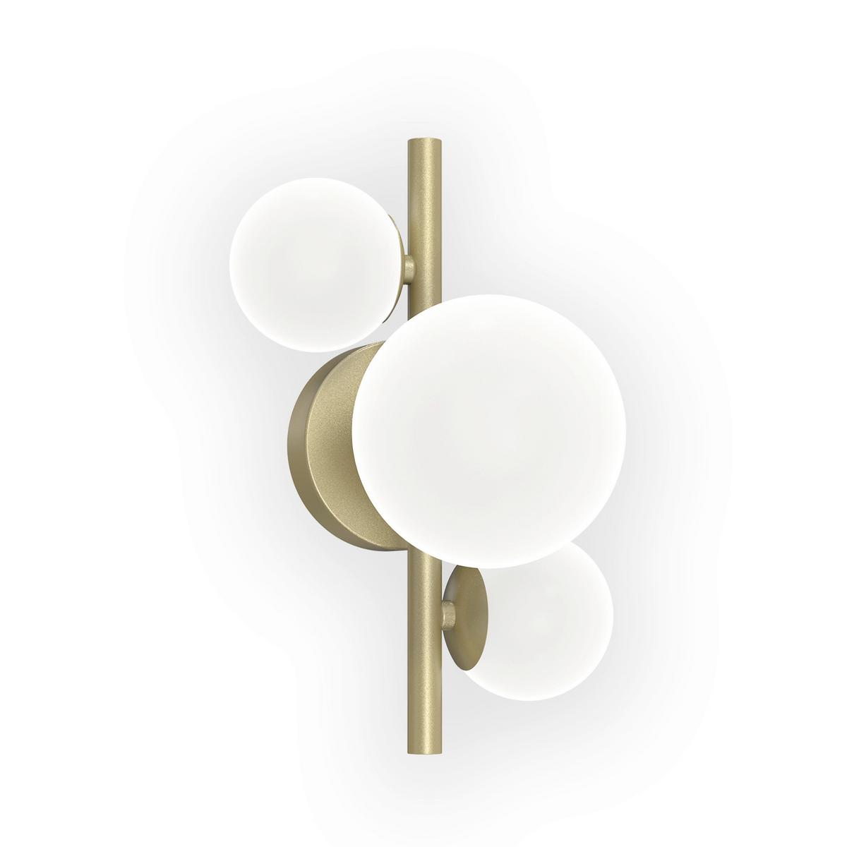 Wandleuchte Paloma Goldfarben L: 23 cm 3w - Goldfarben, Design, Glas/Metall (23/33/18cm)