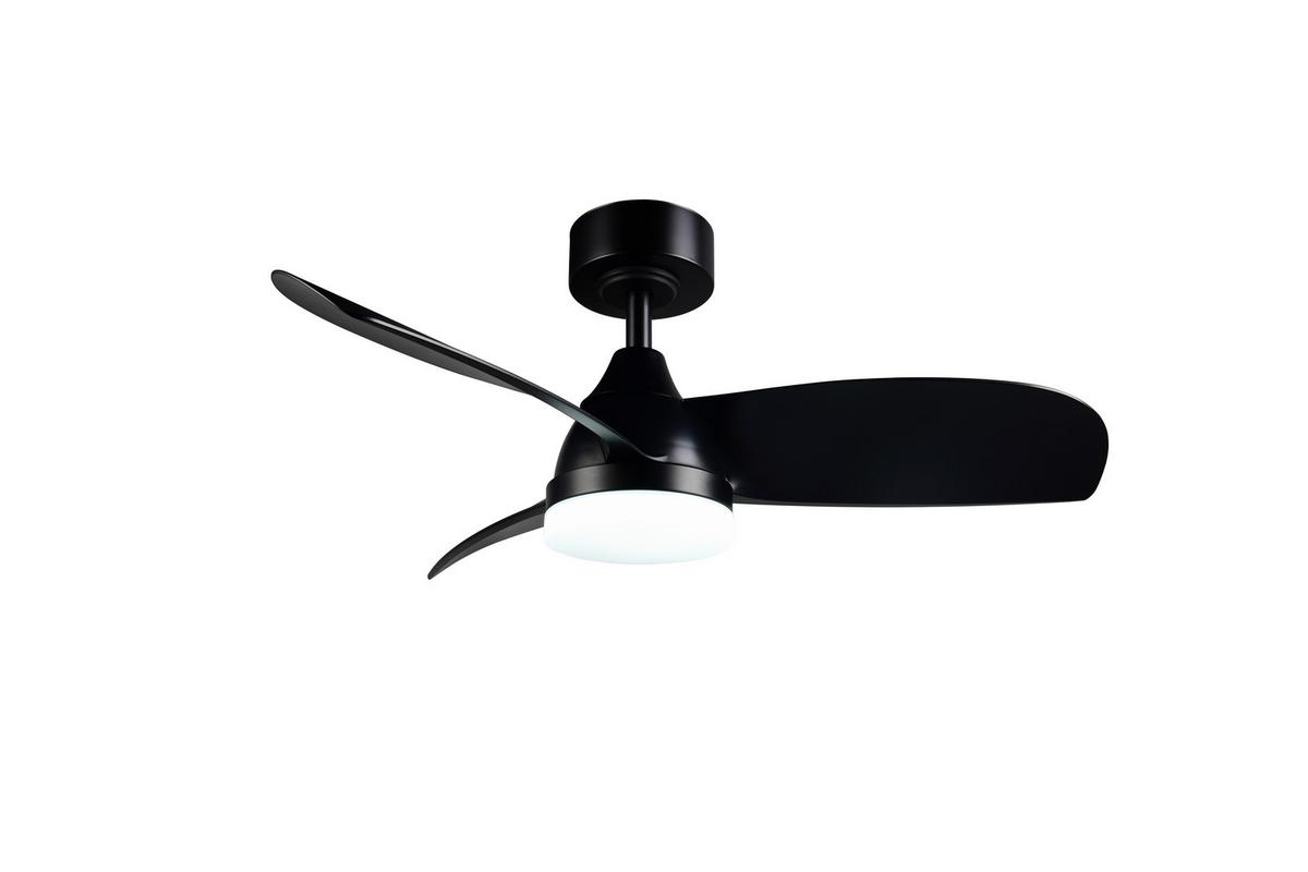 Deckenventilator Hesinki Schwarz D: 90 Cm - Schwarz, KONVENTIONELL, Metall (90,0/32,5-40,0cm)