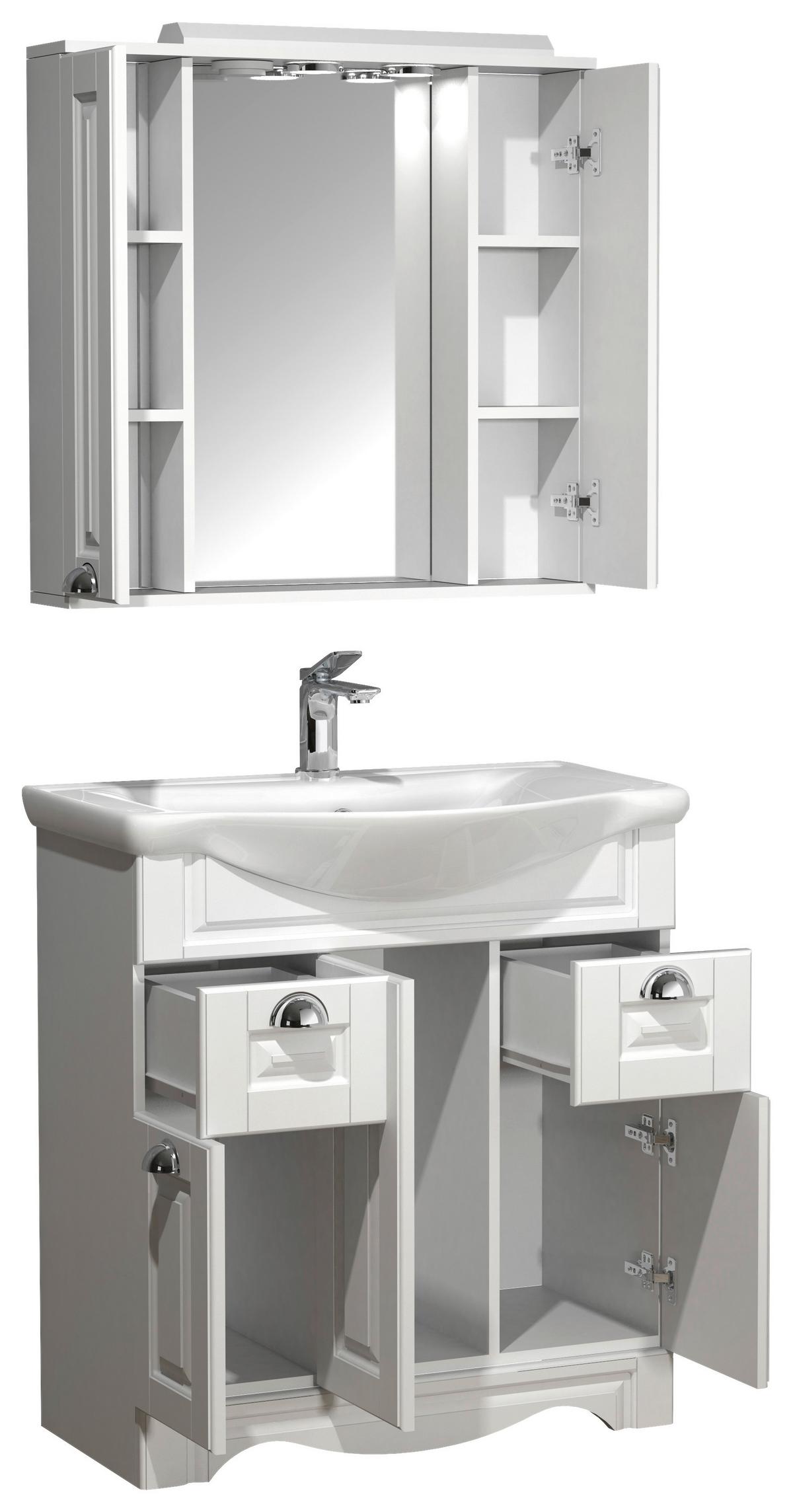 Badezimmer Casalo Xl - Weiß, MODERN, Glas/Keramik (75cm) - MID.YOU