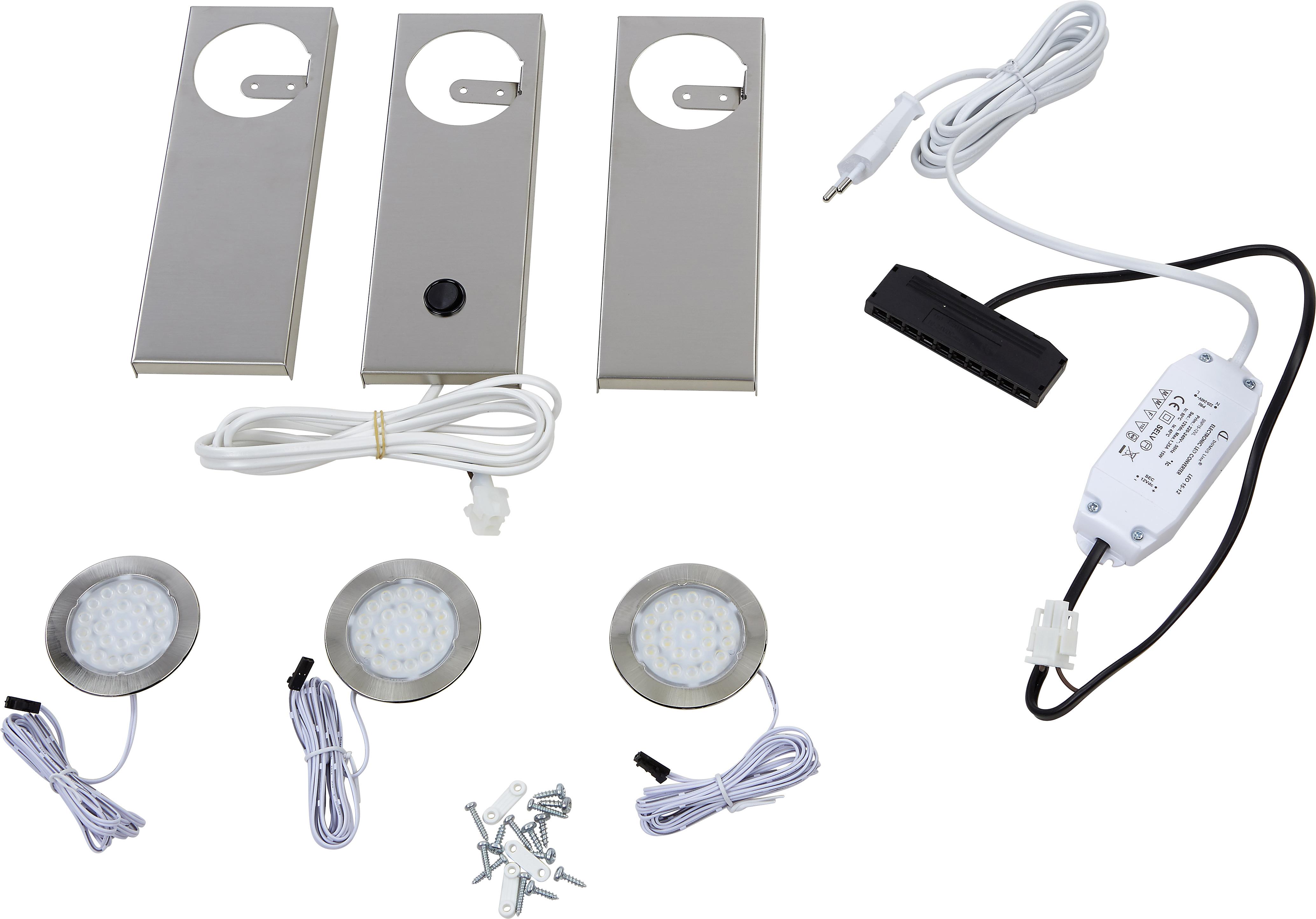 Unterbauleuchte 3x Led 1,6 W Edelstahl - Grau, MODERN, Metall (76/41/23cm)