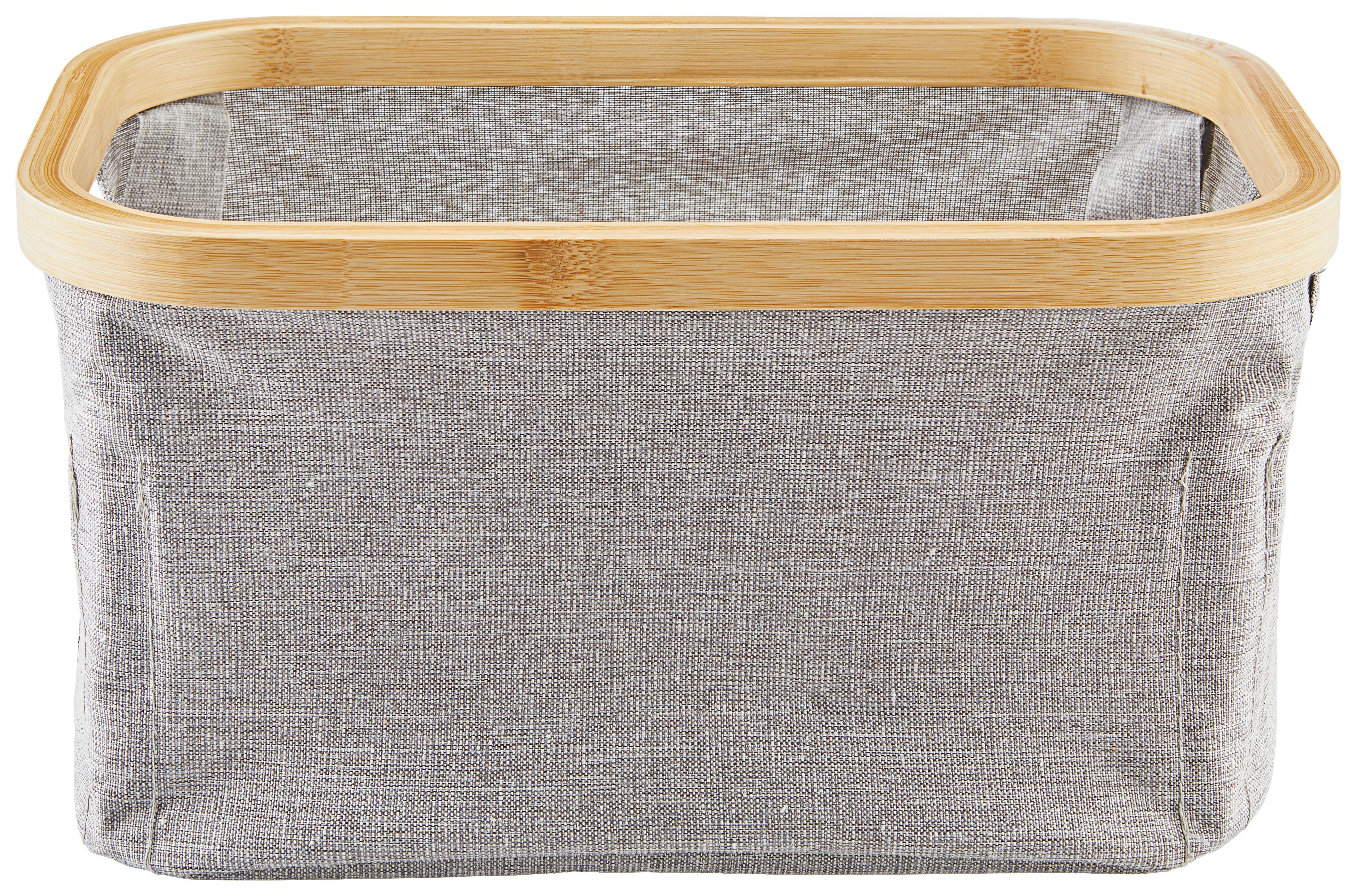Aufbewahrungskorb Nantje 30x20 Cm Textil/holz Grau/natur - Transparent/Naturfarben, MODERN, Kunststoff/Textil (30/16/20cm) - Luca Bessoni