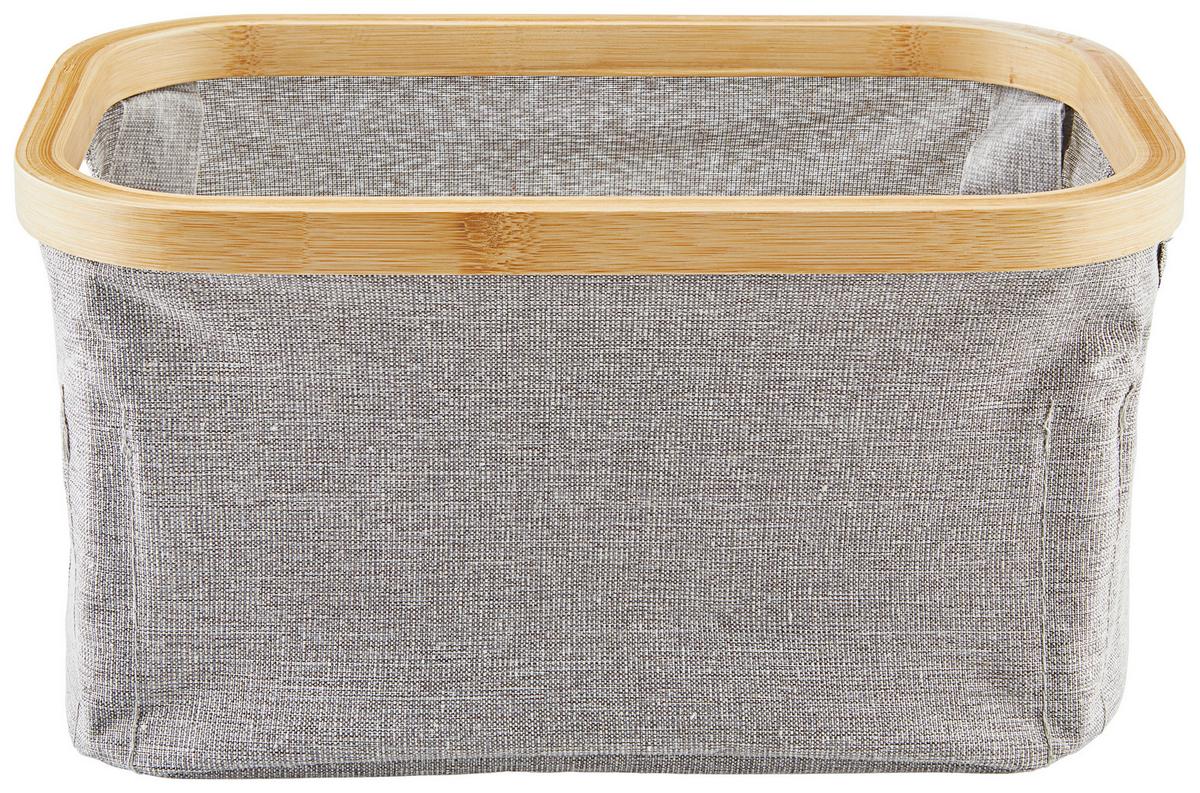 Aufbewahrungskorb Nantje 30x20 Cm Textil/holz Grau/natur - Transparent/Naturfarben, MODERN, Kunststoff/Textil (30/16/20cm) - Luca Bessoni