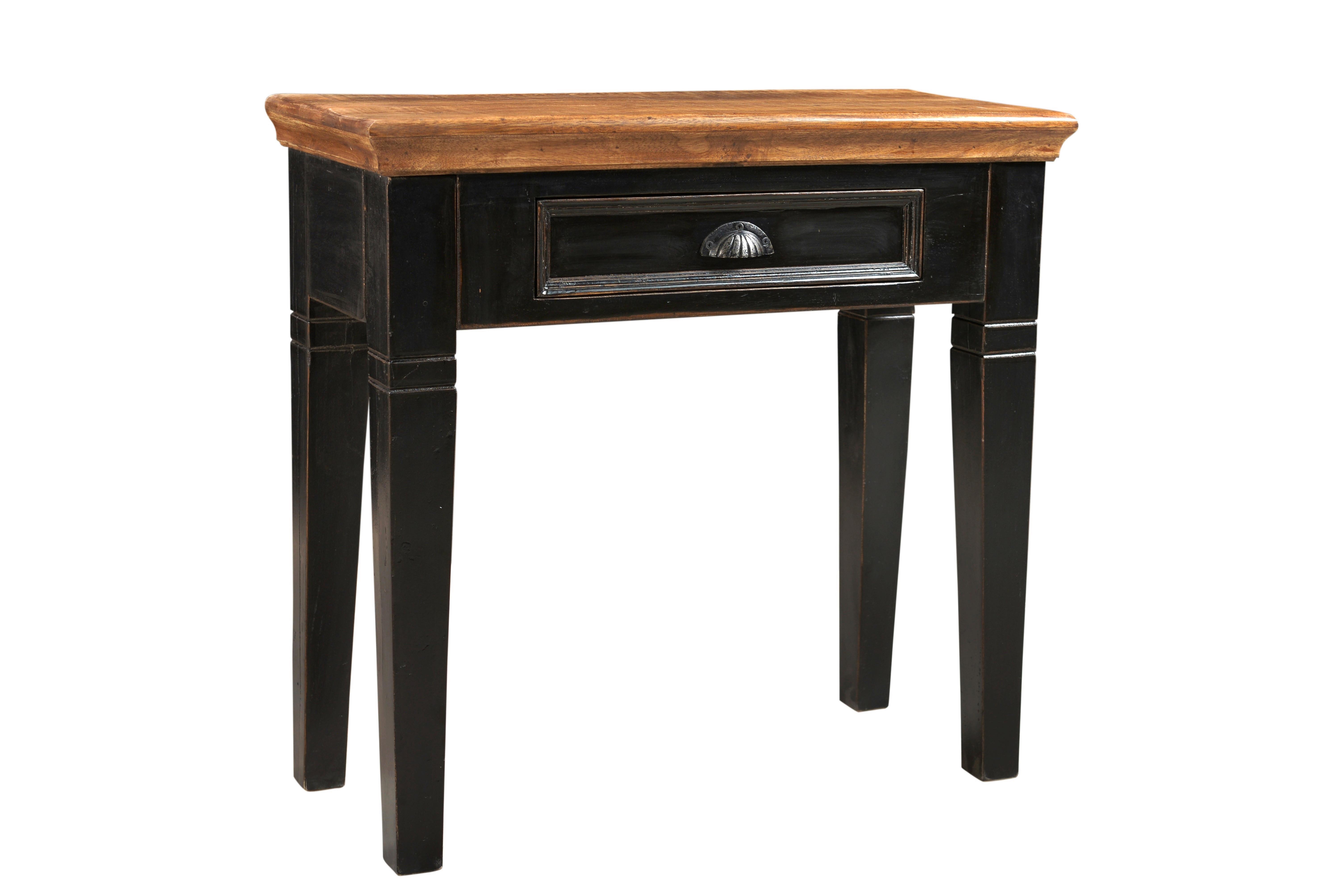 KONSOLENTISCH Mangoholz L: 80cm - Schwarz/Honig, Design, Holz/Holzwerkstoff (80/80/35cm) - MID.YOU