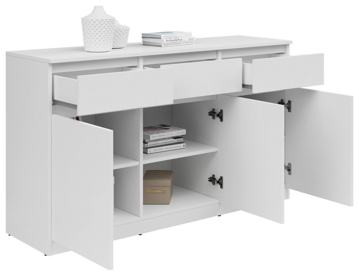 Komód Saturn 135/81 Cm - fehér, Konventionell, faalapú anyag (135/81/42cm)