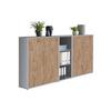 Office Edition B: 213 cm Eichefarben/Grau - Eichefarben/Grau, MODERN, Holzwerkstoff (213/114/33cm) - MID.YOU