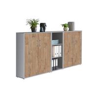 Office Edition B: 213 Cm Eichefarben/grau - Eichefarben/Grau, MODERN, Holzwerkstoff (213/114/33cm) - MID.YOU