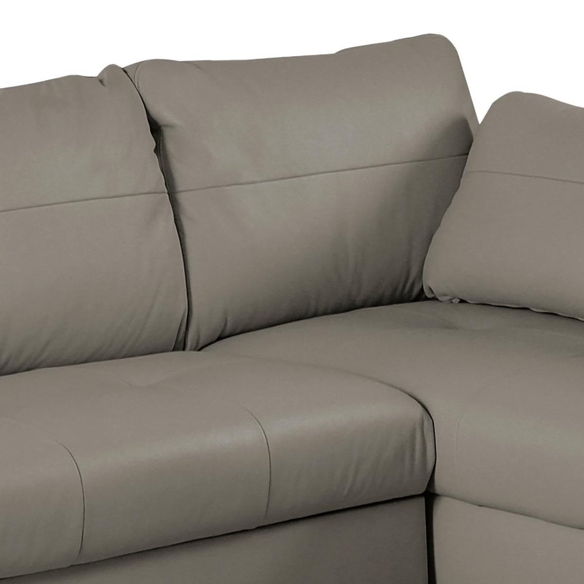 Ecksofa Compact Schlammfarben B: 227x168 cm - Schlammfarben/Buchefarben, Design, Leder/Textil (227/168cm) - Livetastic