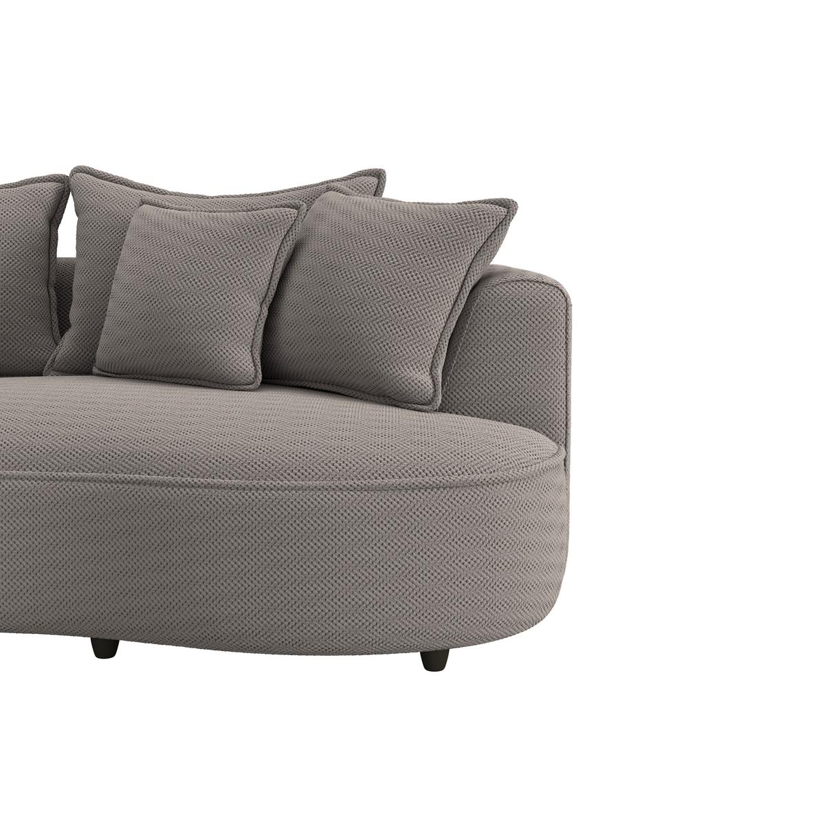 Rohová sedačka LEVI, ľavá, cappuccino, so 7 vankúšmi - čierna/cappuccino, Modern, textil/plast (168/287cm)