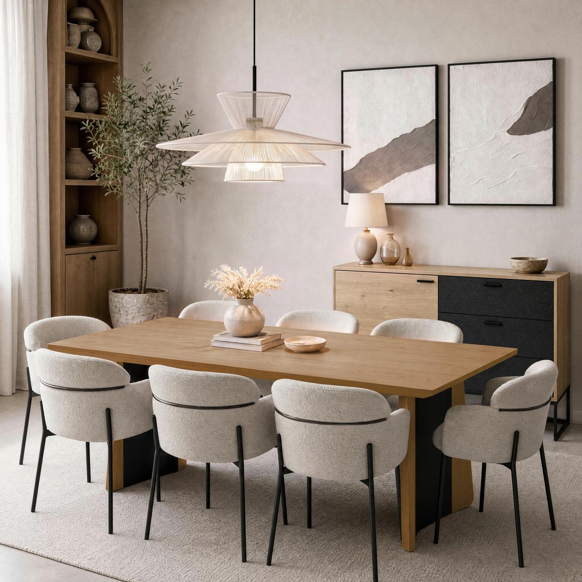 Židle s područkami Chloe, šedobéžová - černá/šedobéžová, Moderní, kov/textil (62/79/59,5cm) - Bessagi Home
