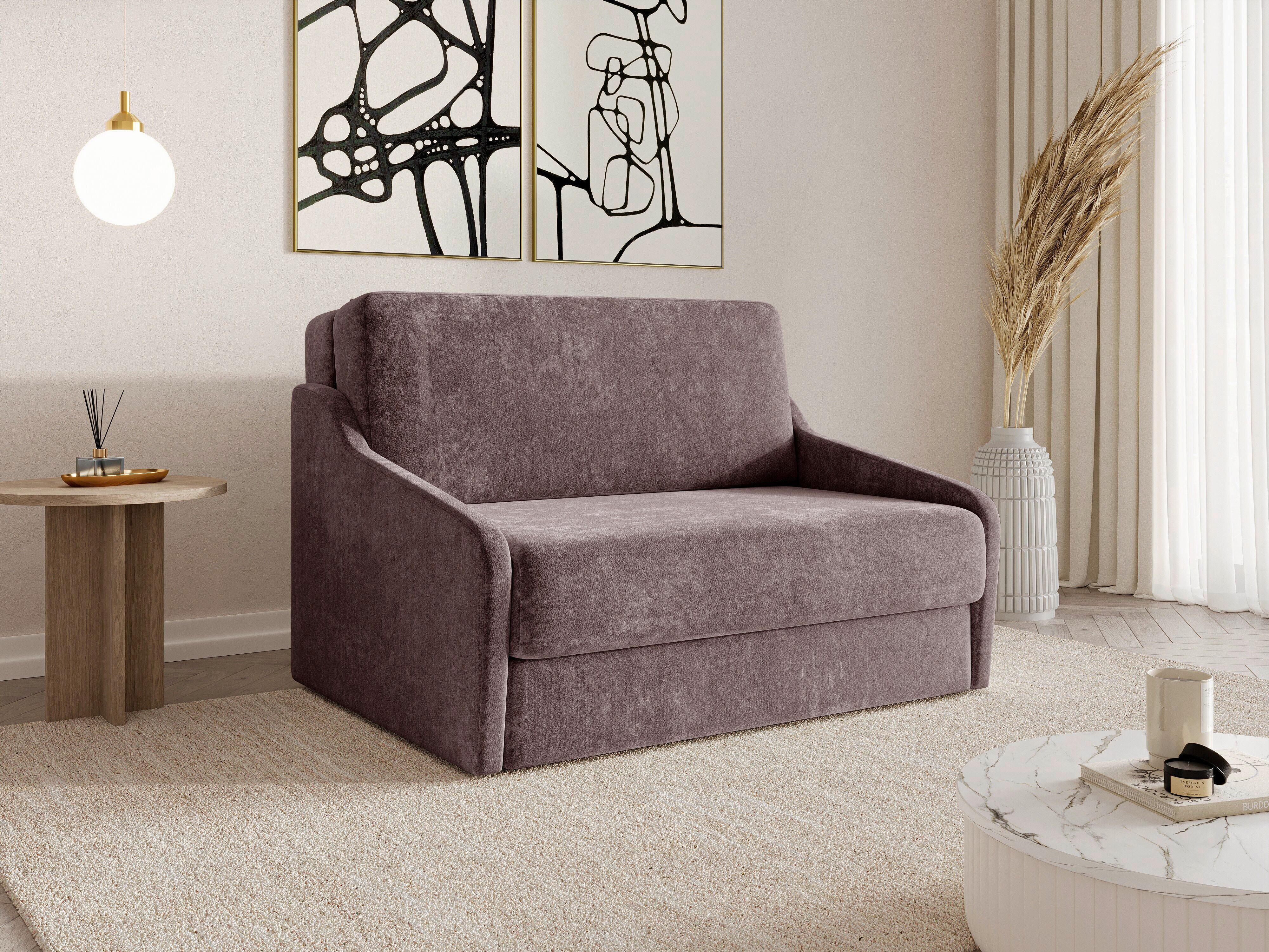 Schlafsofa Fly Bordeaux, B: 136 cm - Bordeaux/Schwarz, Design, Textil (136/86/113cm) - MID.YOU