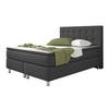 Boxspringbett Mit Topper 140x200 Köln - Anthrazit/Silberfarben, KONVENTIONELL, Textil (140/115/210cm) - MID.YOU
