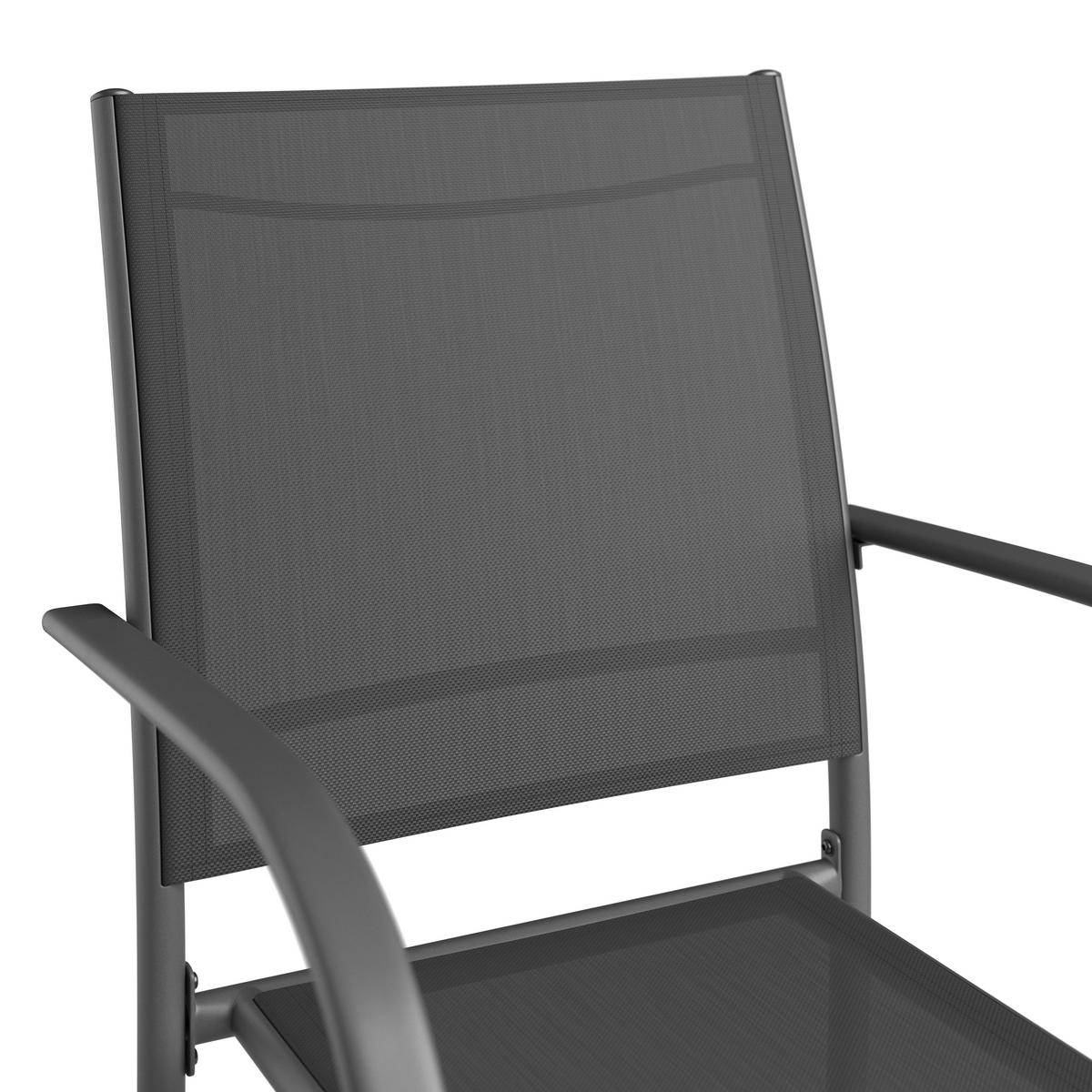 Gartenset Berlin - Schwarz, MODERN, Glas/Textil - Beldano