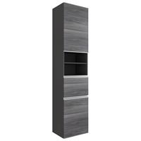 Hochschrank Mit Soft-Close Arezzo 40cm, Graphit/Eiche - Silberfarben/Graphitfarben, Basics, Holzwerkstoff (40/180/35cm) - Held