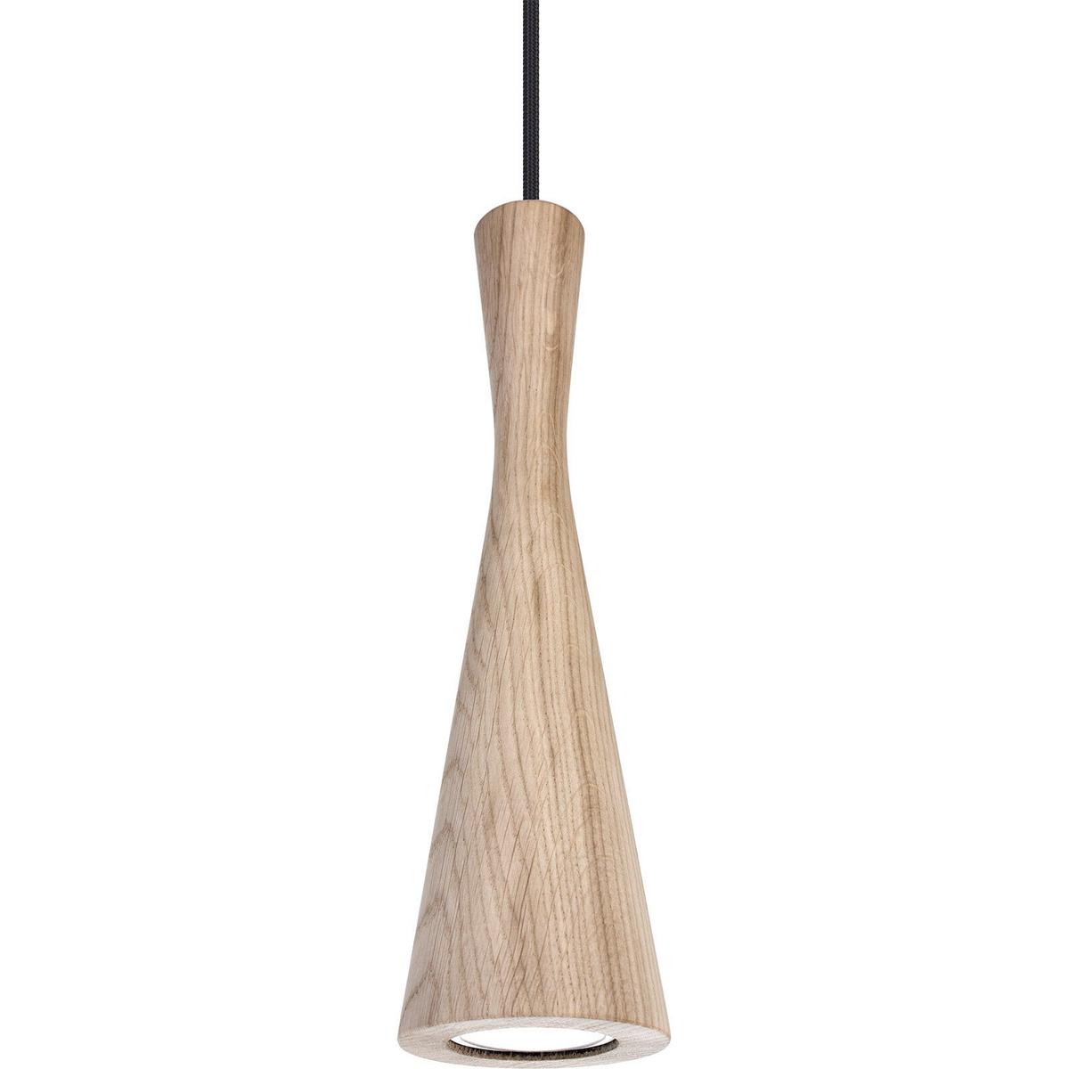 HÄNGELEUCHTE 8510144 VEGAS - Eichefarben/Schwarz, Natur, Holz (10/90-140cm)